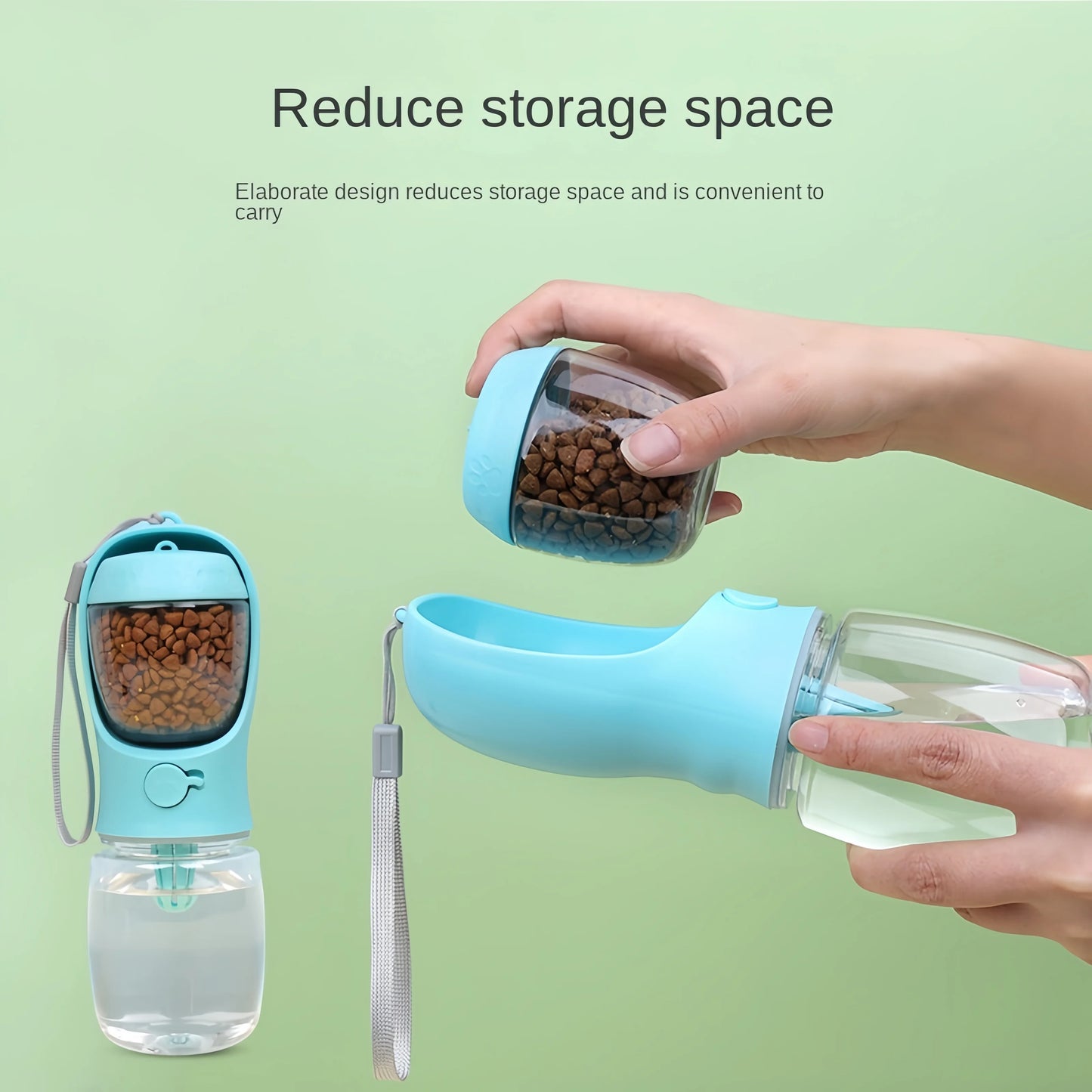 2 in 1 350Ml Portable Food Grade Material Dog Cat Travel Pet Water Cup Bottle with Food Dispenser Water Bottle for Dog